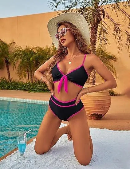 Irresistible Bikini High-Waist Ruched Sculpting Bikinis Tropical Floral Beach Swimsuit Lightweight Quick-Dry Women Swimwear