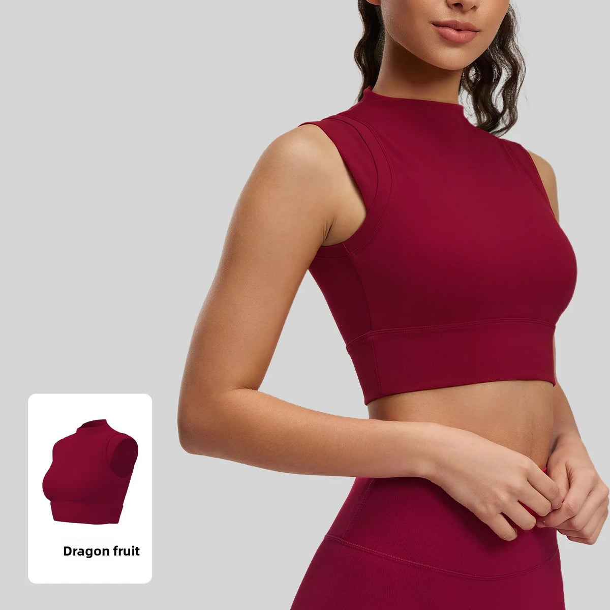 Women's Yoga Tank Top Highly Stretchy, Slightly High-Neck Sports Bra with Built-In Cups Lifts and Shapes The Bust Sexy Fitness