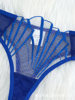 2pcs Women's Bra Set Sexy Lace Mesh Lingerie Set Ultra Thin Breathable Comfortable Lightweight Scallop Transparent Lingerie Set