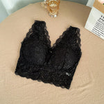 Lace Bras Top Women Sexy Deep V Neck Lingerie Wire Free Tank Tops Female Underwear V Back Bralette Tops Padded Camisole