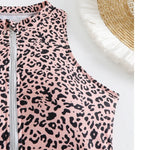 Zebra Print One Piece Swimsuit Woman High Neck Bodysuit Zipper Swimwear Beach Wear Leopard 2024 Bathing Suits Holiday Summer