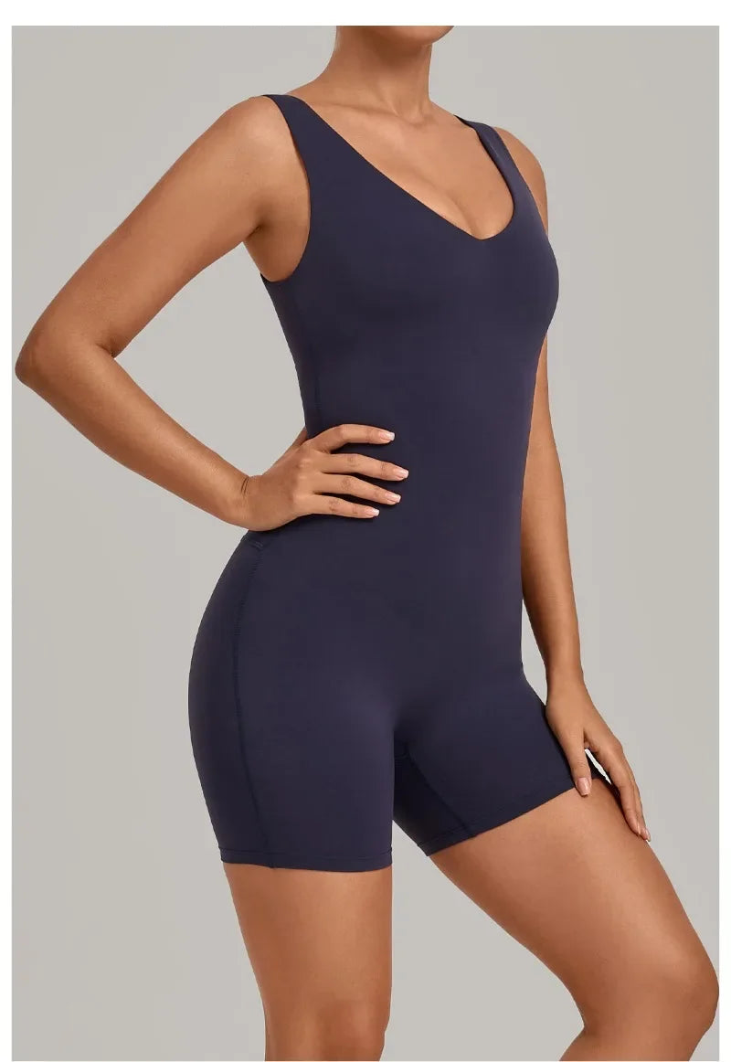 Women's Seamless Yoga Jumpsuits Fitness Sports Gym Beauty Backless Slim Fit Sling One-piece Running Workout Training Bodysuits