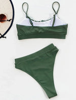 2026 Wrinkled Ruched High Waist Bikini Women Swimsuit Female Swimwear Two Pieces Bikini Set High Cut Bathing Suit Swim Beachwear