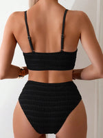 Two-Pieces Women Bikinis Black 2025 Push-Up Padded Bra High Waisted Bikini Set Swimsuit Swimwear Bathing Suit Beachwear Biquini