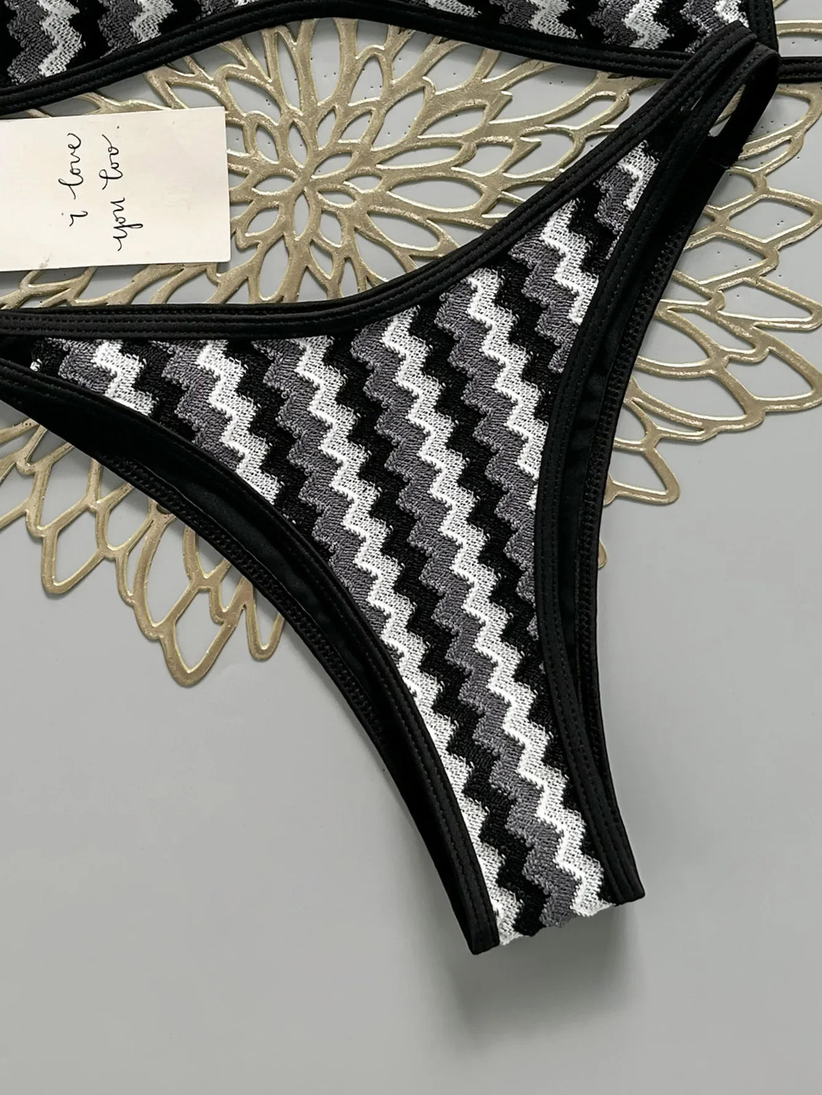 Crochet Striped Brazilian Bikini Women Swimsuit Female Swimwear Two-pieces Bikini Set High Leg Cut Bather Bathing Suit Swim Lady