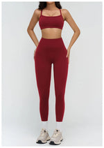 Yoga Clothes Set 2PCS Gym Crop Top Women Outfits Sports Bra High Waist Legging Fitness Suit Running Workout Tracksuit Sportswear