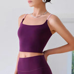 Women's Sexy Backless Yoga Sports Vest Fixed One-Piece Cup Contrast Suspender Beautiful Back Fitness Bra for Active Wear