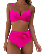 Push Up Bikini Leopard Swimsuit Women Sexy Solid Swimwear Female Floral Bathing Suit Ruched Beachwear XL High Waist Bikini 2026