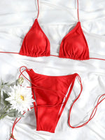 Sexy Triangle Mini Bikini Sets Micro Thongs Swimsuit Women Bathing Suit Biquini Bandage Beachwear Print Swimwear Thong Bikini