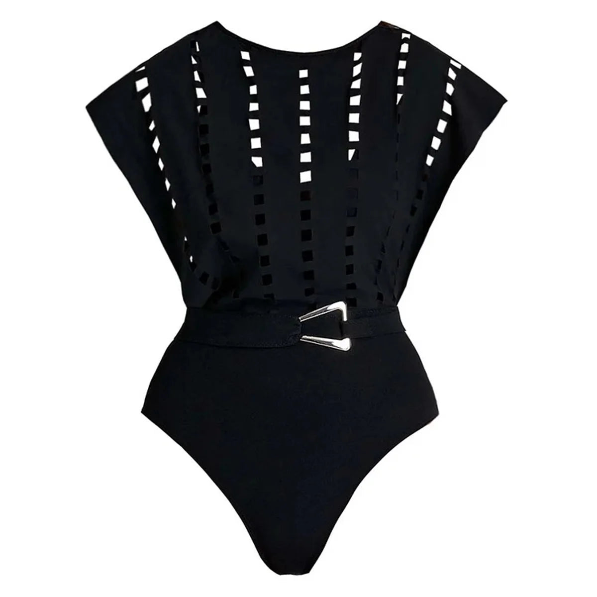 New 2Pcs Black Hollow Swimsuit Women Sexy Swimwear With Midi Skirt Push Up Bikini Female Biquini Bathingsuit Bodysuit Beachwear