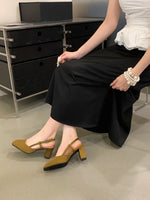 Summer Closed Toe Sandals Buckle Strap Summer Heels Mary Jane Thick Heels French Shallow Lolita Sandals OL Dress Shoes New 2026