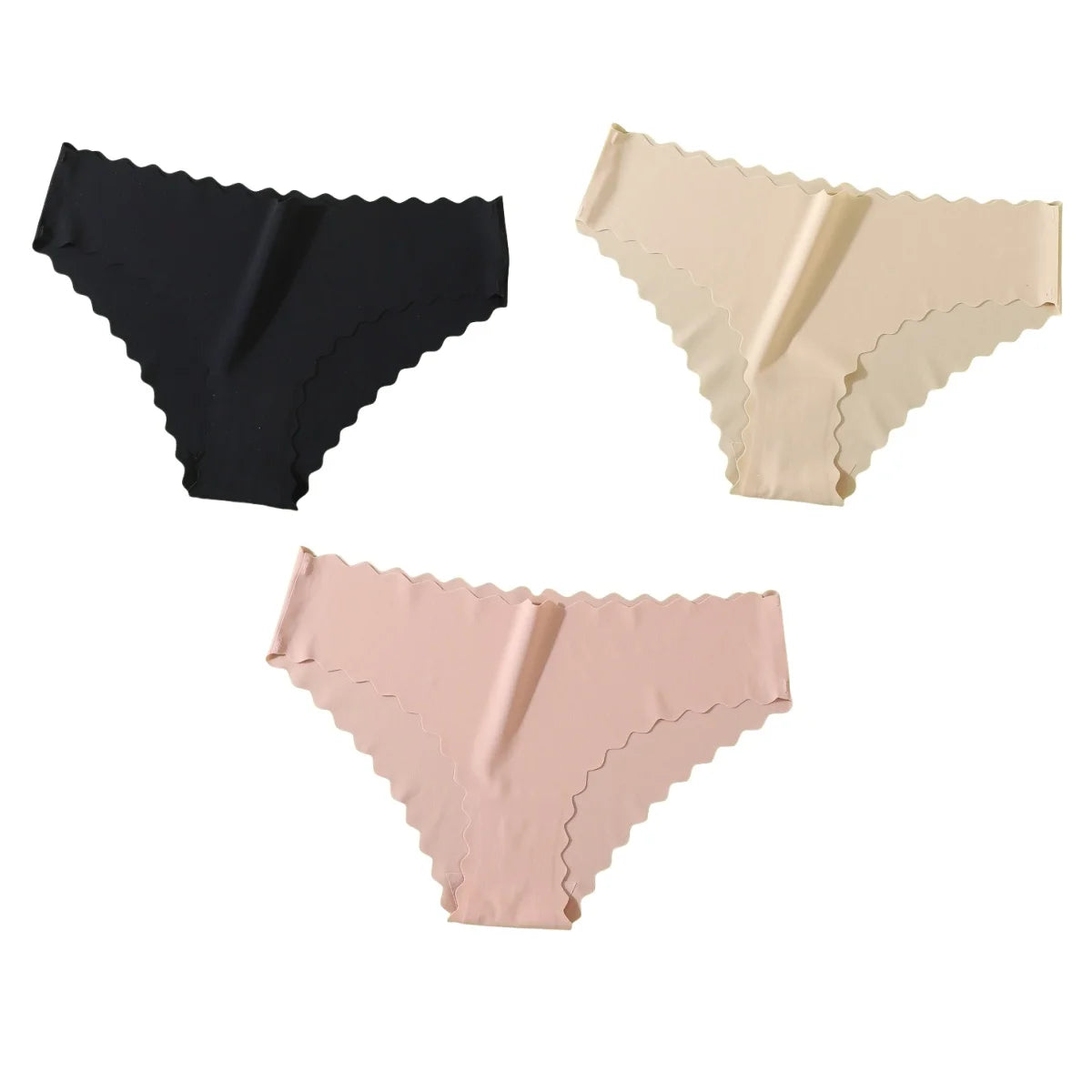 3Pcs/Set Ice Silk Panties Women Low Rise Briefs Female Underpants Invisible Underwear Sexy Lingerie Seamless Bottoms XS-XL
