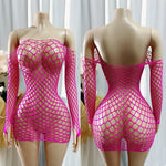 1 PC Women Sheer Mesh Long Sleeve Beach Cover Up Sexy See-Through Fishnet Bodycon Dress for Summer No Bikini Included