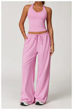 New Women Yoga Set 2/3 Pieces Long sleeves Workout Tracksuit Sportswear Gym Clothing Wide-leg sport pants Fitness Sports Suit