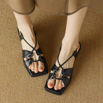 Summer New Model Fashion Middle Heeled Women's Sandals Black Buckle Open-toe Comfortable Hollow-out Women's Shoes High 3.5cm
