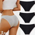 3Pcs Women Cotton Panties for Women Sexy S-XL Low Waist Briefs Female Breathable Underwear Girl Intimates Lingerie Solid Color