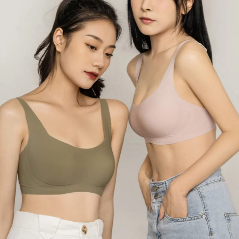 Push Up Bras For Women Square Neck Bra Tops Seamless Wire Free Underwear Bralette Sexy Lingerie Invisible Intimates S-XL
