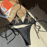 Rhinestone Starfish White Swimwear Halter String Triangle Micro Bikini Thong Sexy Swimsuit Women Bikinis Sets Mujer 2026 Bather