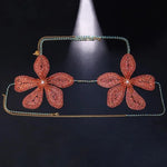 Exaggerated Crystal Flower Chest Chain Lingerie Women Accessories New in Summer Top Rhinestone Body Jewelry Bra Bikini Clothing