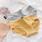 1Pc Women's Underwear Cotton Panties Comfort Briefs Low Waist Seamless Underpants Solid Color Lingerie