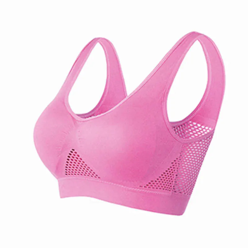 S-6XL Hollow Out Women Sport Bra Fitness Yoga Running Vest Underwear Padded Crop Tops Underwear wireless gym top bras Breathable