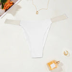 BEAUWEAR Comfort Thong with Transparent Strap Women Underwear Simple Plain Panties S M L XL