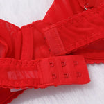 Toucheart 4 Piece Set Sexy Lingerie Set Lace Perspective Bra Women Mesh Patchwork Ruffled Skirt Garter Socks Sexy Underwear Suit