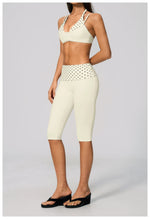 Summer Polka Dot Yoga Sets Women Hanging Neck Shockproof Sports Bra Fitness Suit Folding High Waist Mid Pants Gym Tracksuit