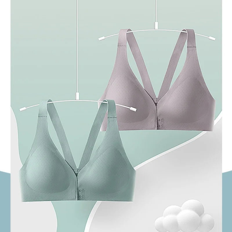 Front Closure Push Up Bra Seamless Underwear Women's Bras Without Steel Ring Gathers Non-wire Bra Beauty Back Sexy Lingerie