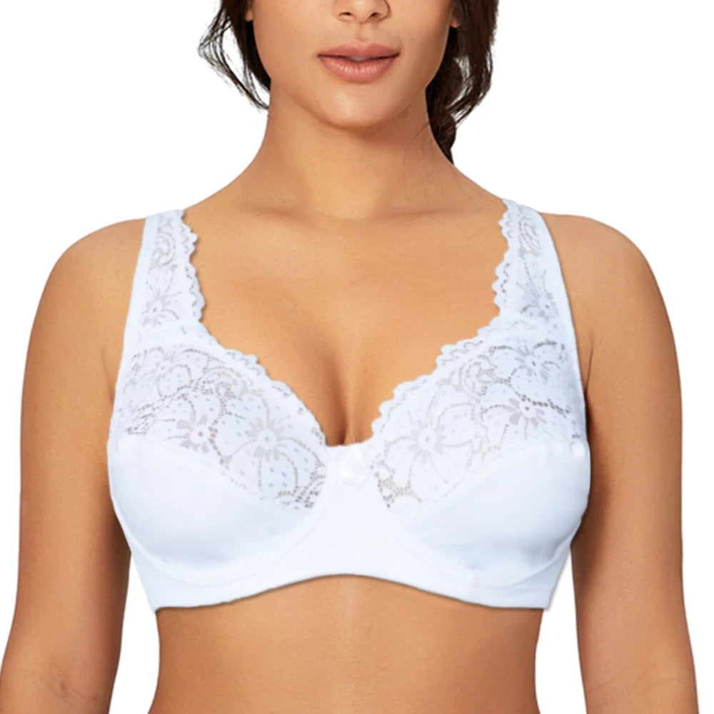 Fashion Bras For Womens Lingerie Lace Bra Underwire Plus Size Brassiere Sexy Underwear BH TopB C D DD E F Cup
