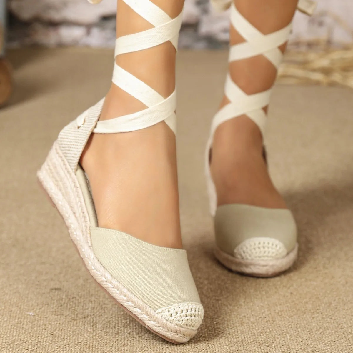 2025 Big Size 42 Summer Bohemian Platform Espadrilles Sandals Women Comfotable Heels Wedges Sandals Shoes Comfy Walk