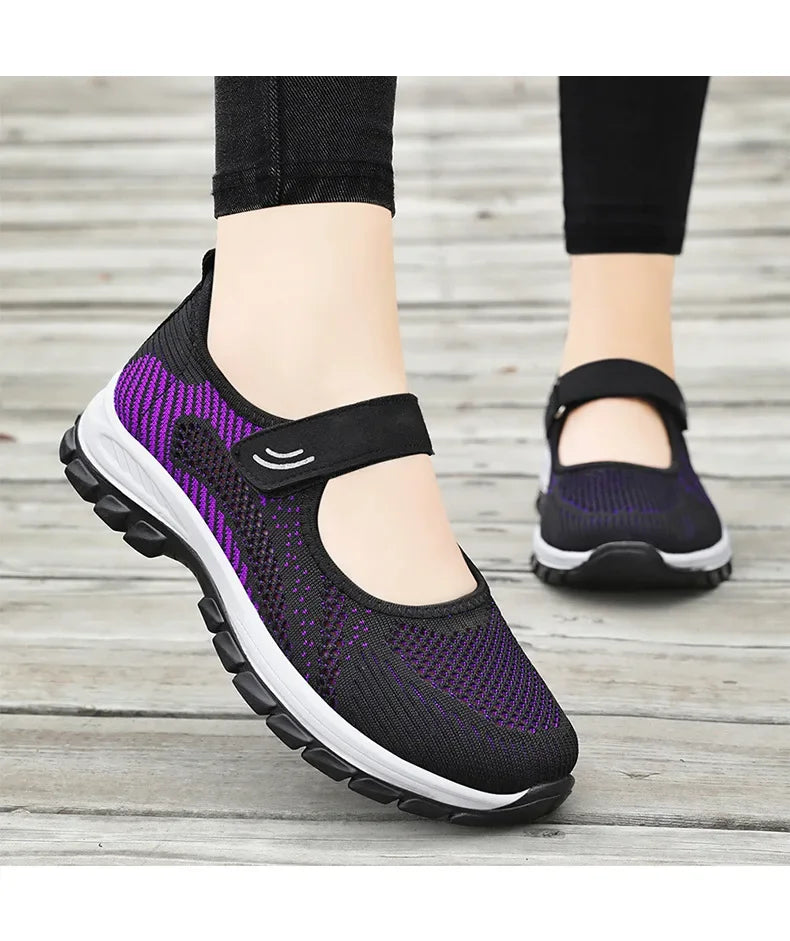 Women Shoes Breathable Vulcanized Shoes Purple Women Sneakers Fashion Breathable Mesh Casual WalkingWomen Work
