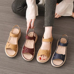 New Summer Women Sandals Flat shoes Woman Light Comfortable Leather Women's Open-toe Sandals Fashion Casual Hook Loop