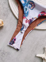 Fashion Print Halter Mini Thong High Cut Bikini Female Swimsuit Women Swimwear Two-pieces Bikini Set Bather Bathing Suit Swim