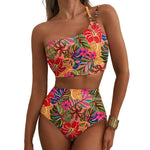 Women Sexy High Waist Split Swimsuit Lace Up Floral Bikini Set Summer Two-piece Beachwear Bathing Suit Thong Biquinis