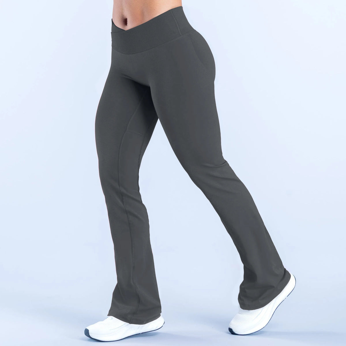 NCLAGEN Vision Flares Women Seamless Gym Yoga Pants High Cross Waist Fashion Sports Leggings Fitness Wide-leg Workout Trousers