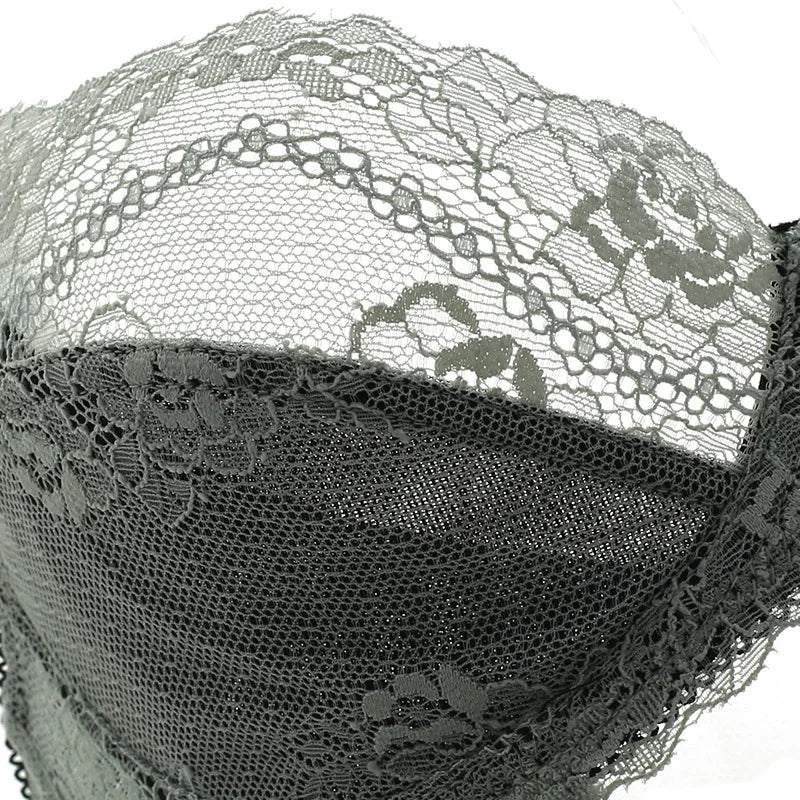 French Ultra Thin Underwear Set Sexy Lace Breathable Bra Set Women Comfortable Soft Intimates Lingerie Plus Size Bra Briefs Set