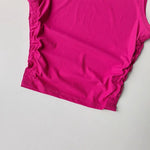 Women's Summer Nude I-Shaped Yoga Sports Vest Slimming Quick Dry Pleated Top for Fitness And Sports Activity
