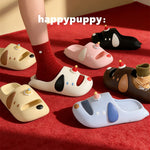 Cute Cartoon Dog Indoor Street Slippers For Women Summer House Shoes Soft EVA DIY Funny Birthday Hat Girls Home Beach Slides