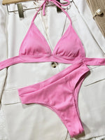 3 Colors Sexy Bikini Women Swimwear Swimsuit Push Up Pit Striped High Waist Solid Bikinis Set Bathing Suit Beach Bikini Female