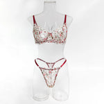 French retro lace underwear set sexy push-up bra erotic underwear