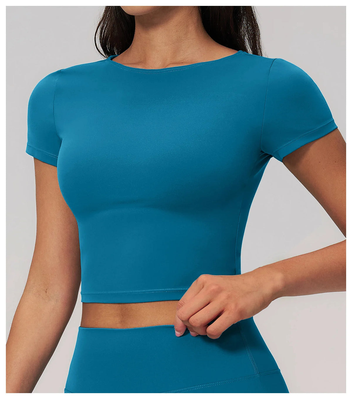 Brushed Yoga T Shirts Women Short Sleeve O Neck Slimming Sports Top Breathable Gym Running Fitness T-shirt Workout Clothes