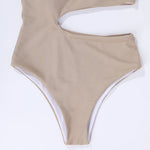 2026 One Shoulder Swimwear Women Solid Color Hollow Out One Piece Swimsuit Summer Beach Bathing Suit Backless Bodysuit Monokini