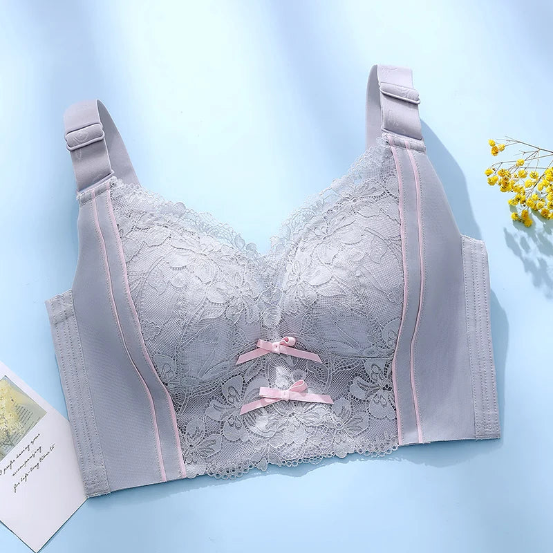 Womens Full Coverage Lace Push Up Bra Wireless Large Size Anti-sagging Underwear Female Lingerie 34 36 38 40 42 44 48 50 C D E