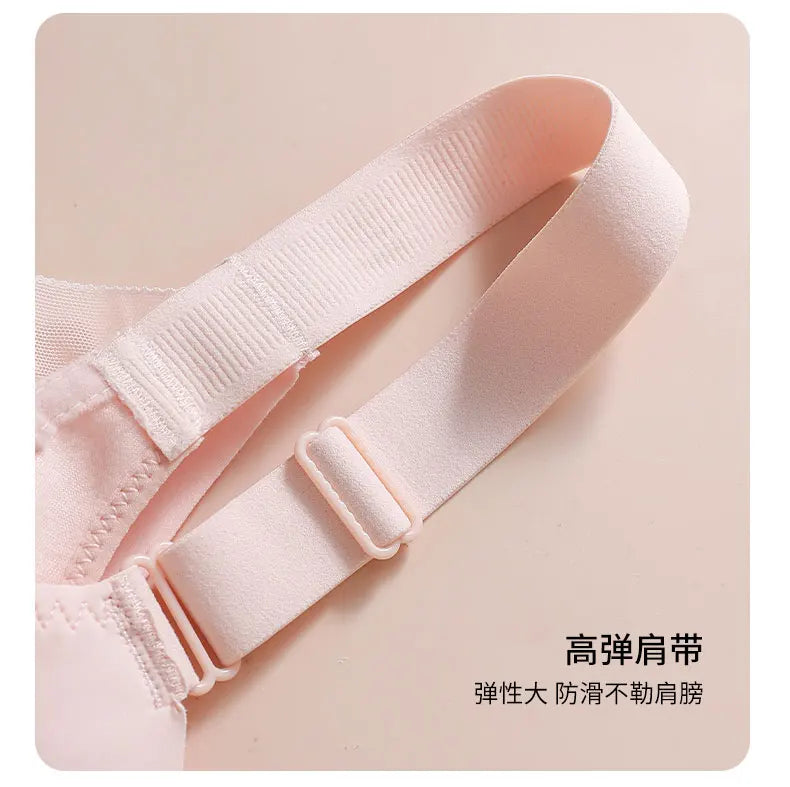Spring And Summer New Five-breasted Thin Hole Cup Breathable Bra Without Underwire, Breast-proof Sagging Underwear Looks Thin Bh