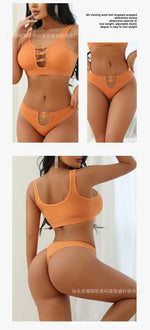 Sexy seamless underwear set push-up bra vest sports breathable push-up set