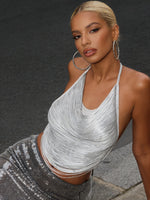 Summer Women's Halter Tassel Vest Sleeveless Open Back Tie Up Tank Tops for Club Party Sexy Camisole Shirts