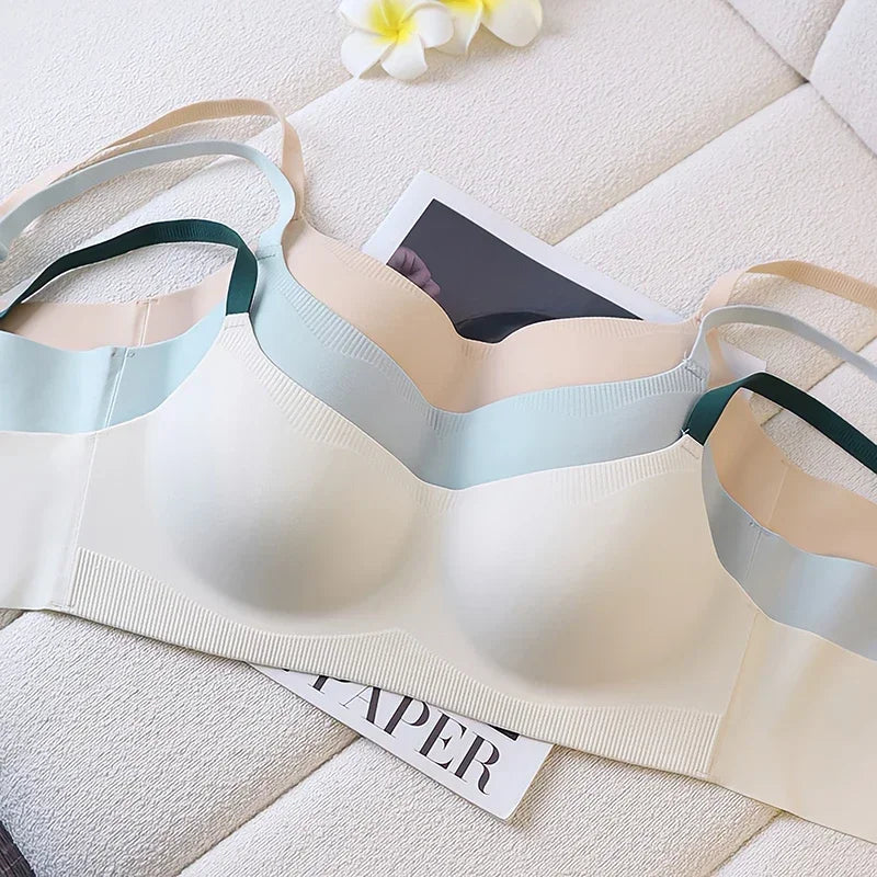 MOYISU Traceless Bra Women's Small Breasts Hold Together Without Underwire Comfort Skin Friendly Soft Support Bra Women's Bras