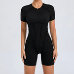 Short Jumpsuit Gym Clothes For Women Sportswear Fitness Overalls Backless Scrunch Booty Yoga Suit Sports Set Outfit