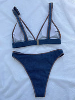 Sexy Denim Bikinis 2025 Brazilian High Cut Bikini Female Swimsuit Women Swimwear Two-pieces Bikini Set Bathing Suit Swim Lady